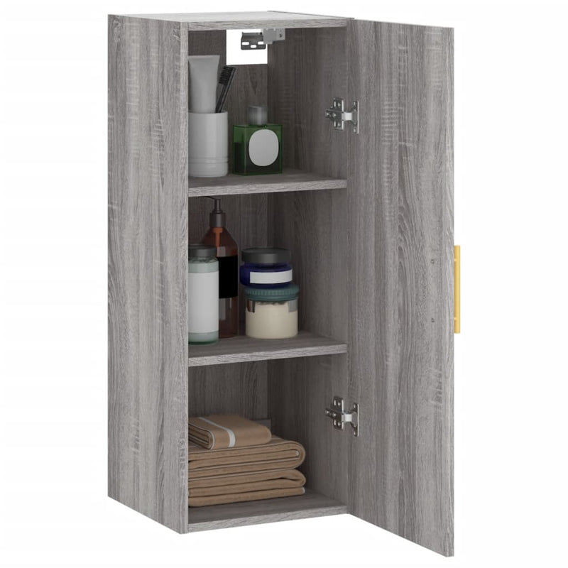 vidaXL szürke sonoma színű fali szekrény 34,5 x 34 x 90 cm