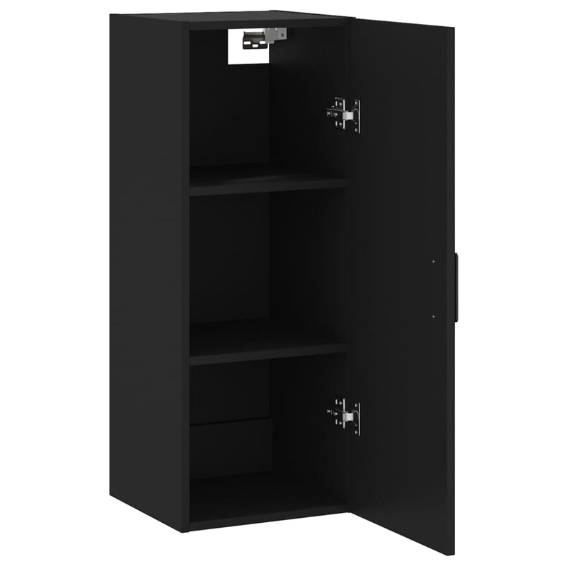 vidaXL fekete fali szekrény 34,5x34x90 cm