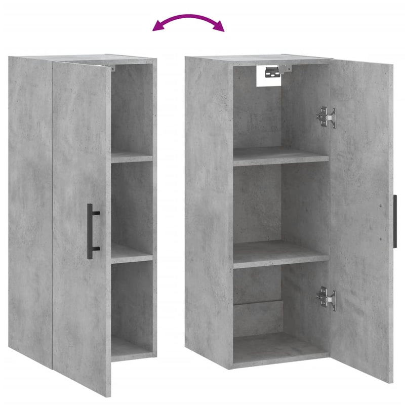 vidaXL betonszürke fali szekrény 34,5 x 34 x 90 cm