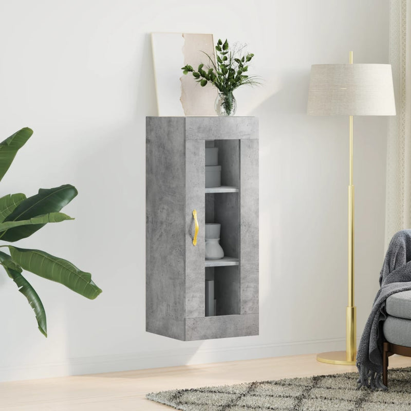 vidaXL betonszürke fali szekrény 34,5 x 34 x 90 cm