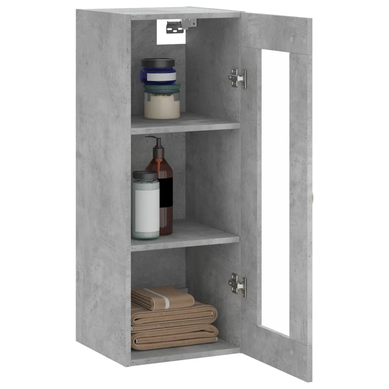 vidaXL betonszürke fali szekrény 34,5 x 34 x 90 cm
