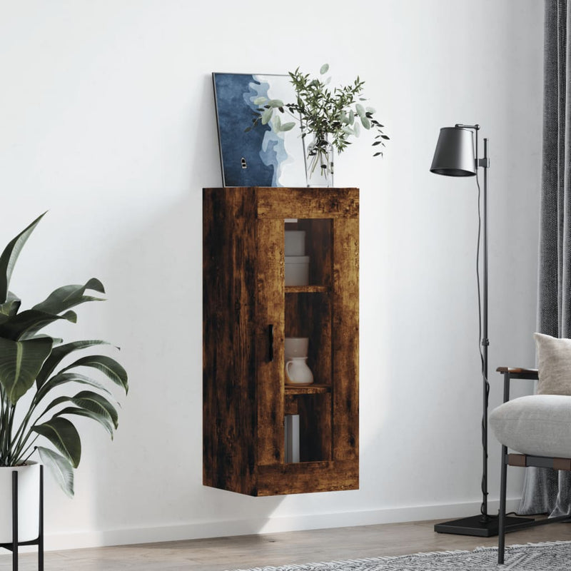 vidaXL füstös tölgy színű fali szekrény 34,5x34x90 cm