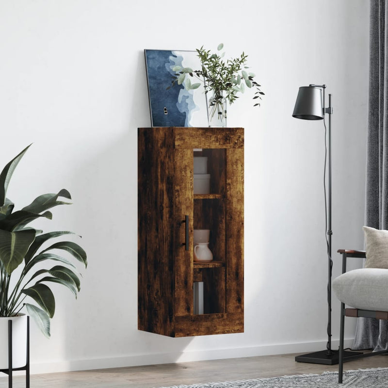 vidaXL füstös tölgy színű fali szekrény 34,5x34x90 cm
