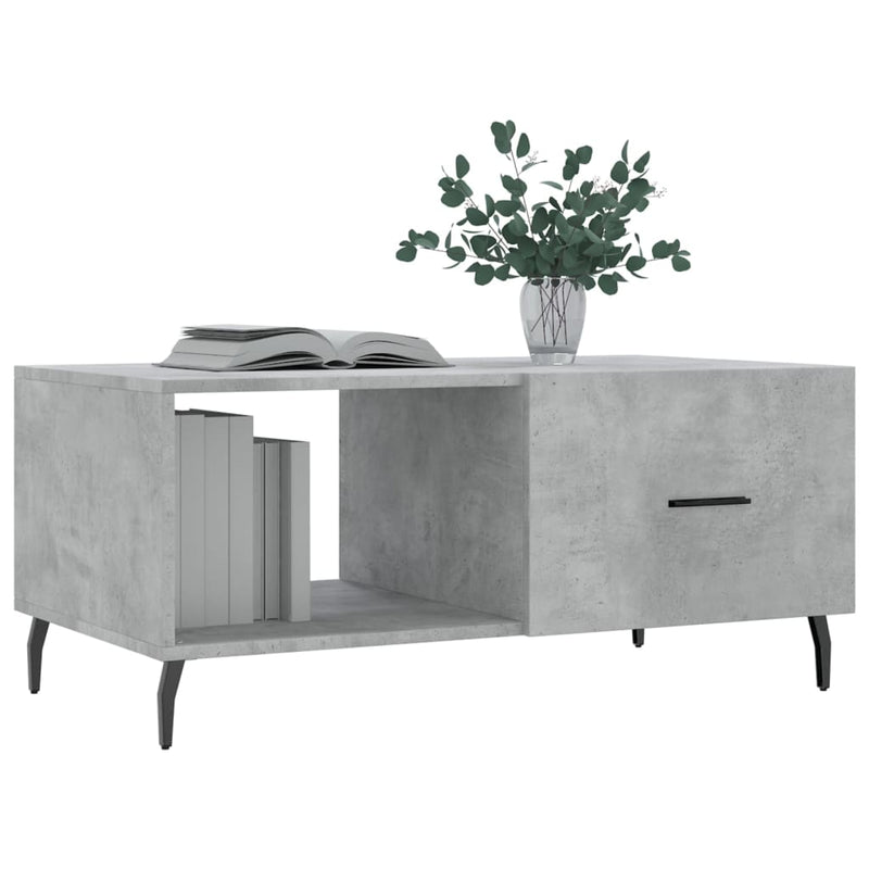 vidaXL betonszürke szerelt fa dohányzóasztal 90 x 50 x 40 cm