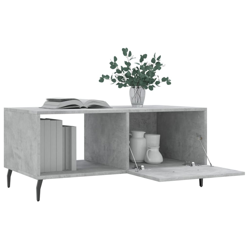 vidaXL betonszürke szerelt fa dohányzóasztal 90 x 50 x 40 cm