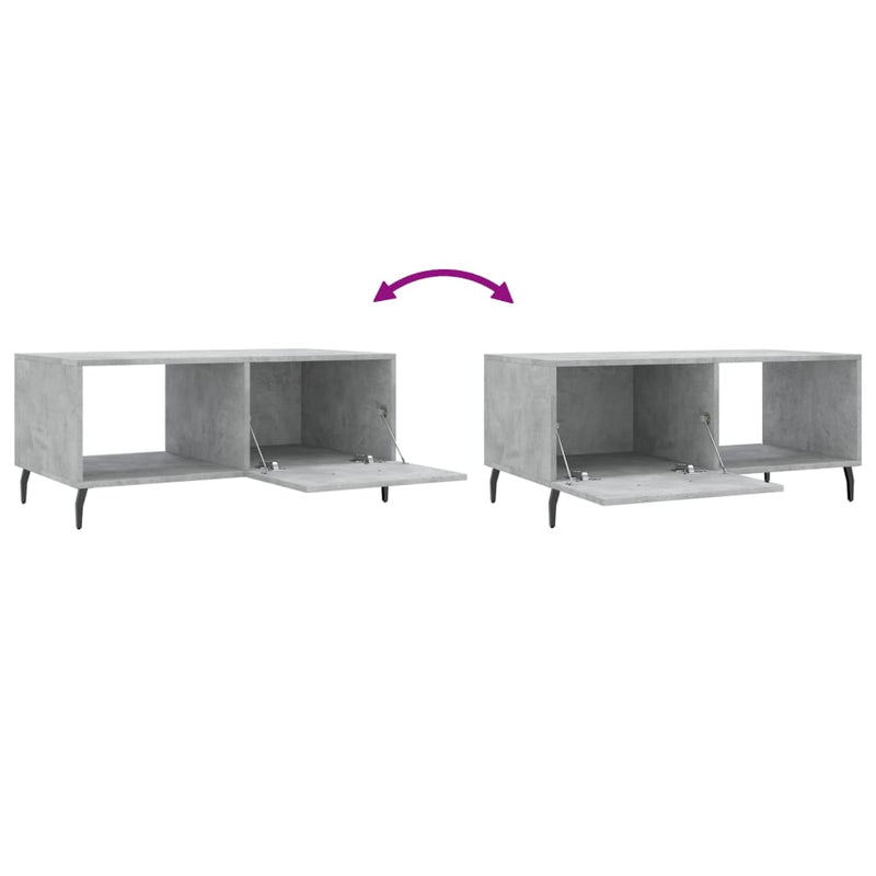 vidaXL betonszürke szerelt fa dohányzóasztal 90 x 50 x 40 cm