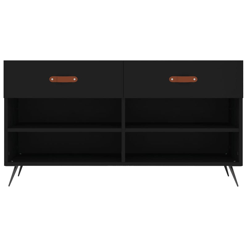 vidaXL fekete szerelt fa cipőpolc 102x35x55 cm
