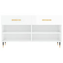 vidaXL magasfényű fehér szerelt fa cipőpolc 102x35x55 cm