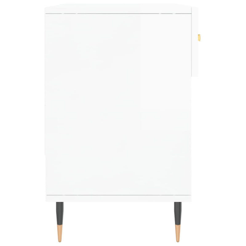 vidaXL magasfényű fehér szerelt fa cipőpolc 102x35x55 cm