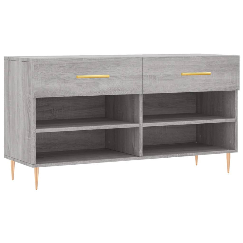 vidaXL szürke sonoma színű szerelt fa cipőpolc 102 x 35 x 55 cm