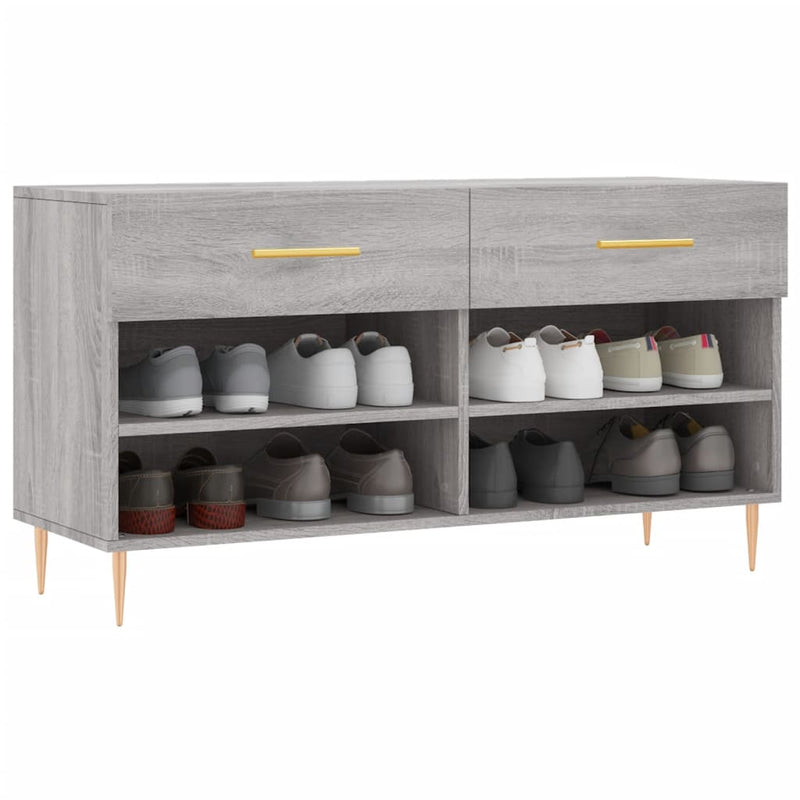 vidaXL szürke sonoma színű szerelt fa cipőpolc 102 x 35 x 55 cm