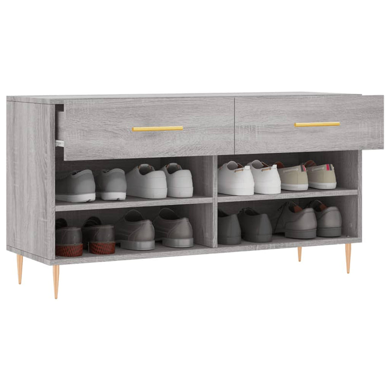 vidaXL szürke sonoma színű szerelt fa cipőpolc 102 x 35 x 55 cm