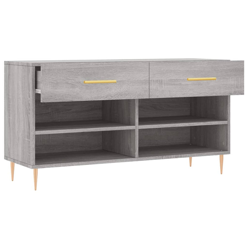 vidaXL szürke sonoma színű szerelt fa cipőpolc 102 x 35 x 55 cm