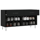 vidaXL fekete szerelt fa cipőpolc 102x35x55 cm