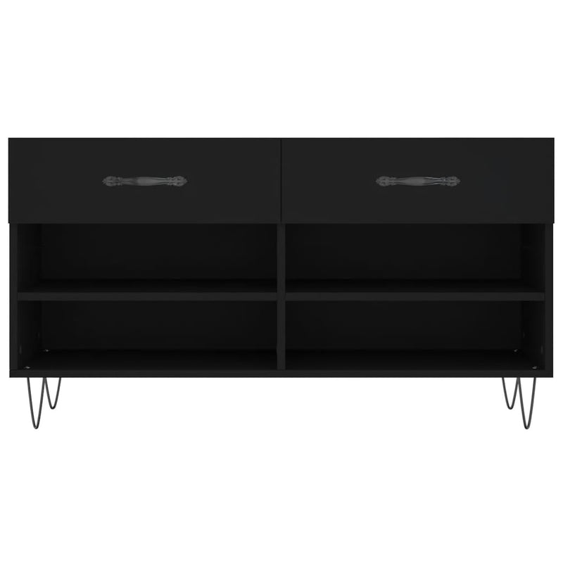 vidaXL fekete szerelt fa cipőpolc 102x35x55 cm