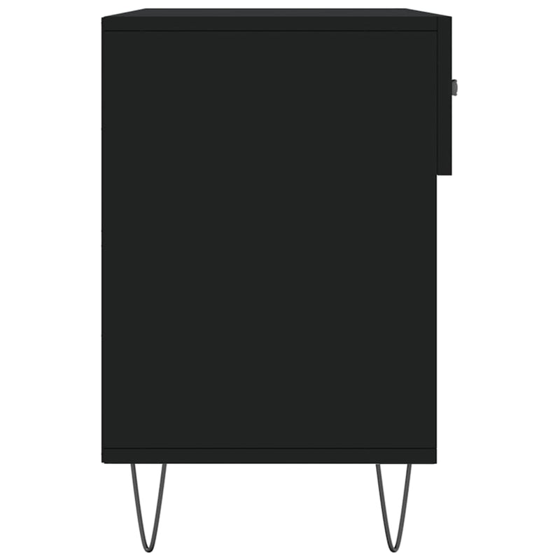 vidaXL fekete szerelt fa cipőpolc 102x35x55 cm