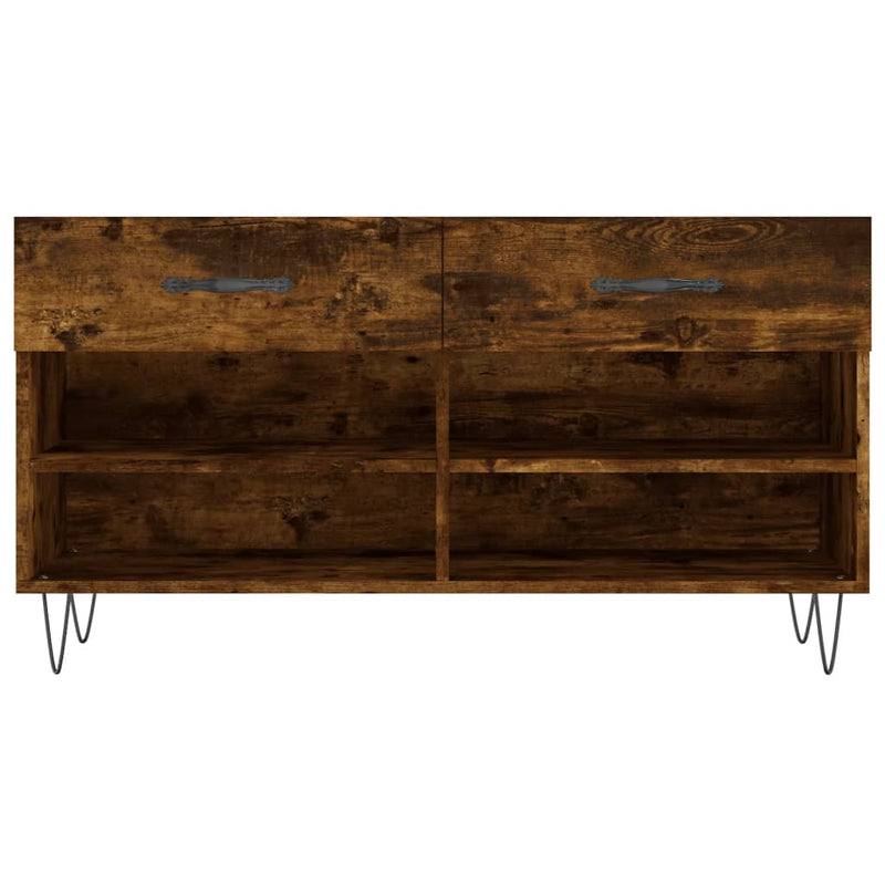 vidaXL füstös tölgy színű szerelt fa cipőpolc 102x35x55 cm
