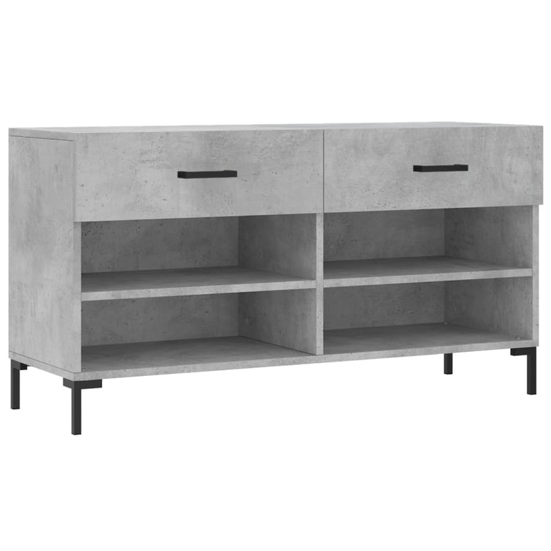 vidaXL betonszürke szerelt fa cipőpolc 102 x 35 x 55 cm