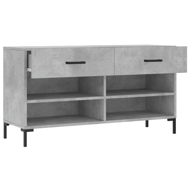 vidaXL betonszürke szerelt fa cipőpolc 102 x 35 x 55 cm