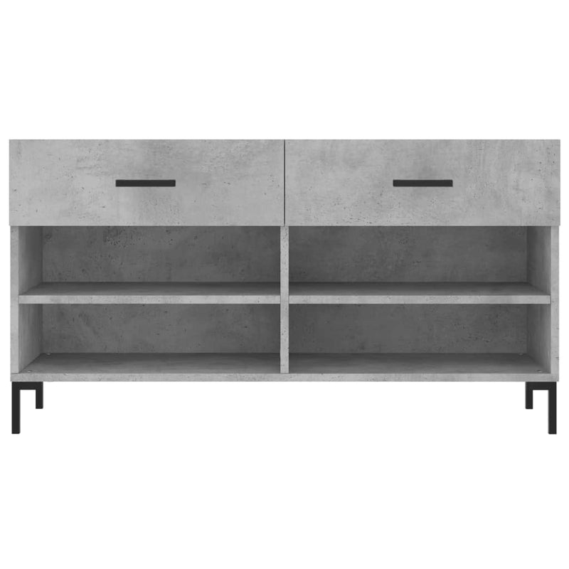 vidaXL betonszürke szerelt fa cipőpolc 102 x 35 x 55 cm