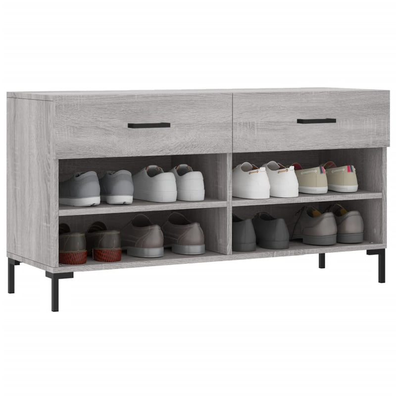 vidaXL szürke sonoma színű szerelt fa cipőpolc 102 x 35 x 55 cm