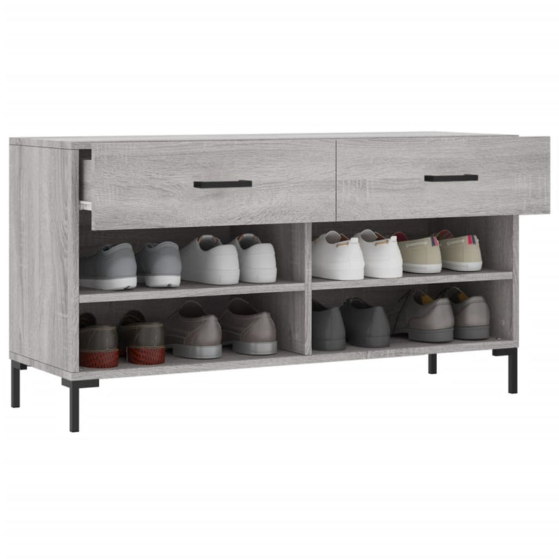 vidaXL szürke sonoma színű szerelt fa cipőpolc 102 x 35 x 55 cm