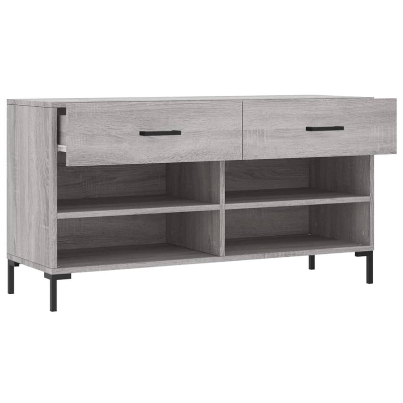 vidaXL szürke sonoma színű szerelt fa cipőpolc 102 x 35 x 55 cm