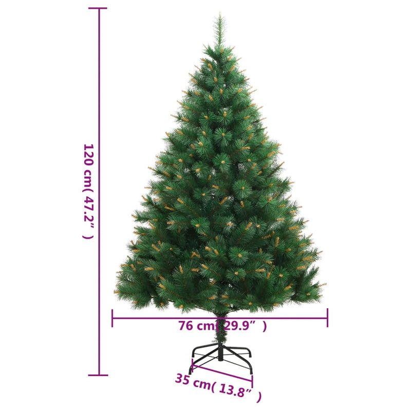 vidaXL csuklópántos műkarácsonyfa állvánnyal 120 cm