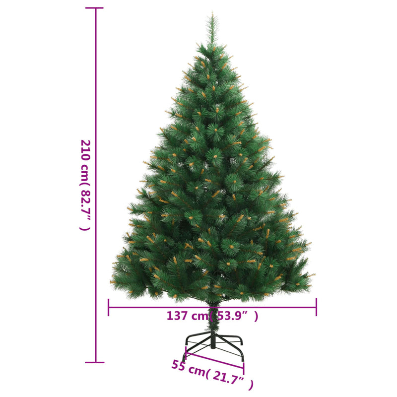 vidaXL csuklópántos műkarácsonyfa állvánnyal 210 cm