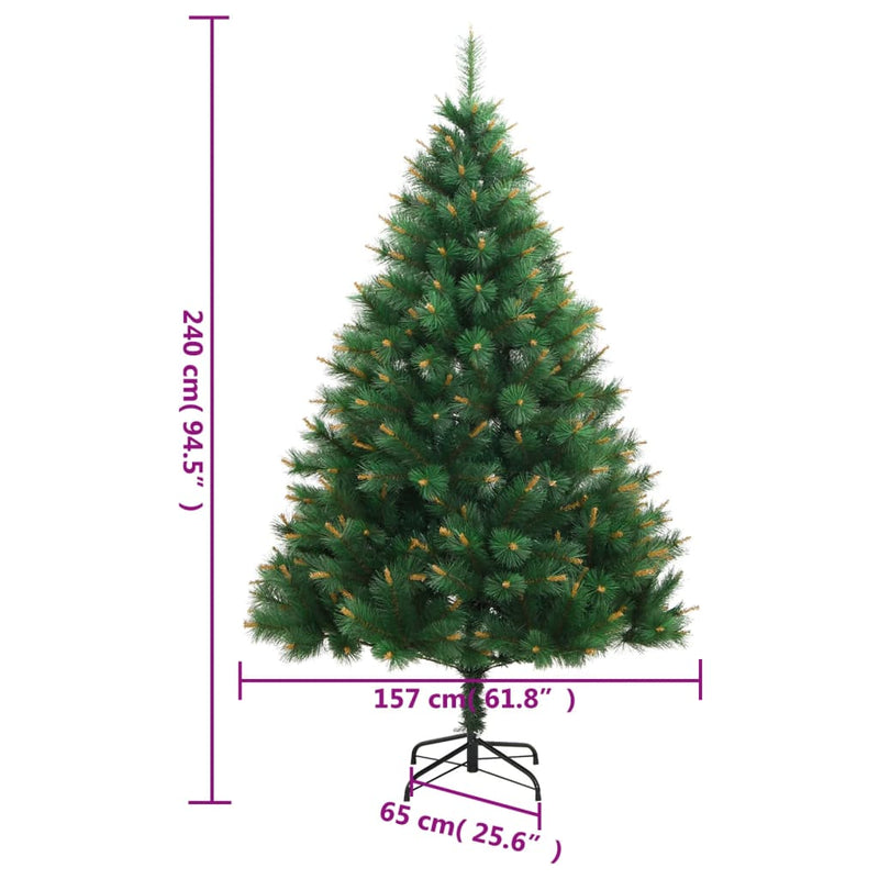 vidaXL csuklópántos műkarácsonyfa állvánnyal 240 cm