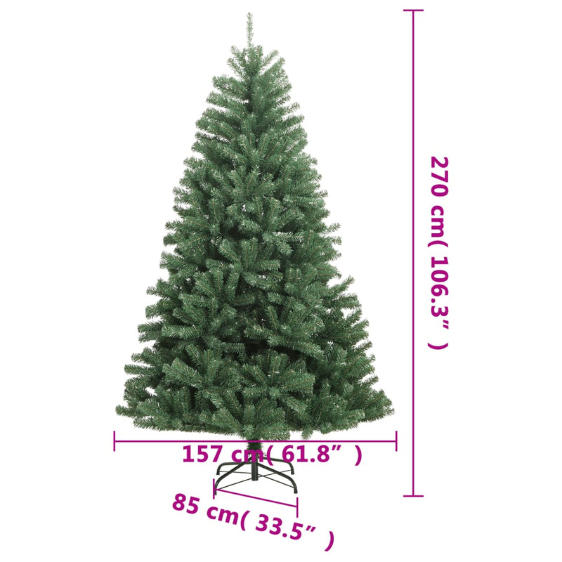 vidaXL zöld csuklópántos műkarácsonyfa állvánnyal 270 cm