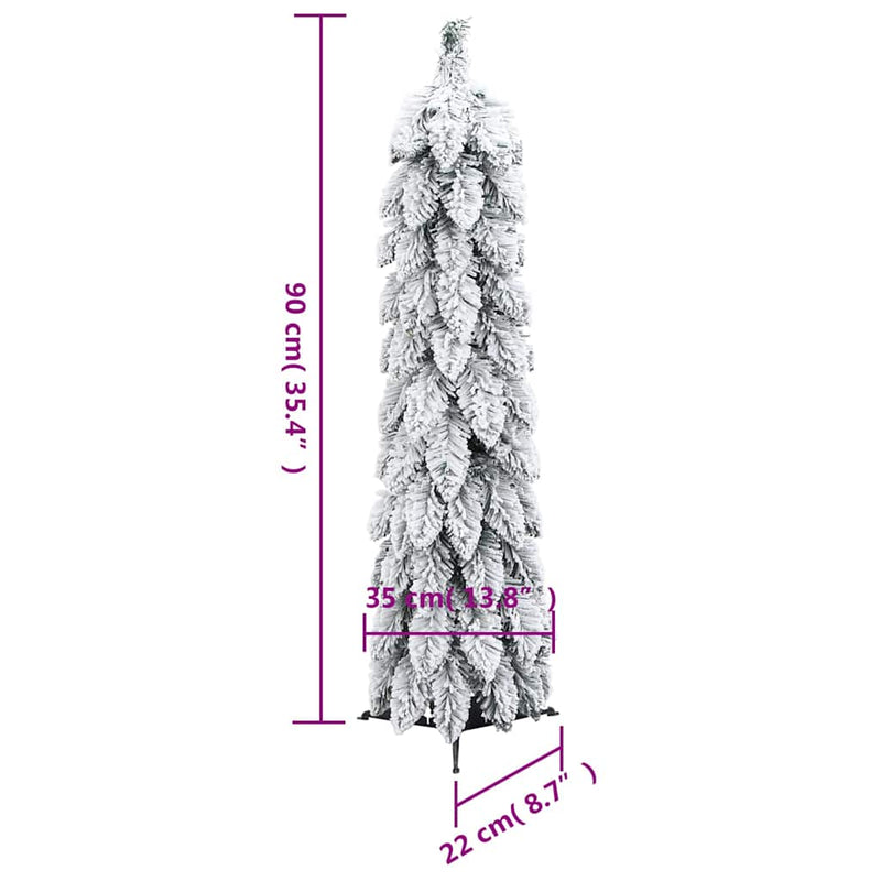 vidaXL megvilágított műkarácsonyfa 45 LED-del és hóval 90 cm