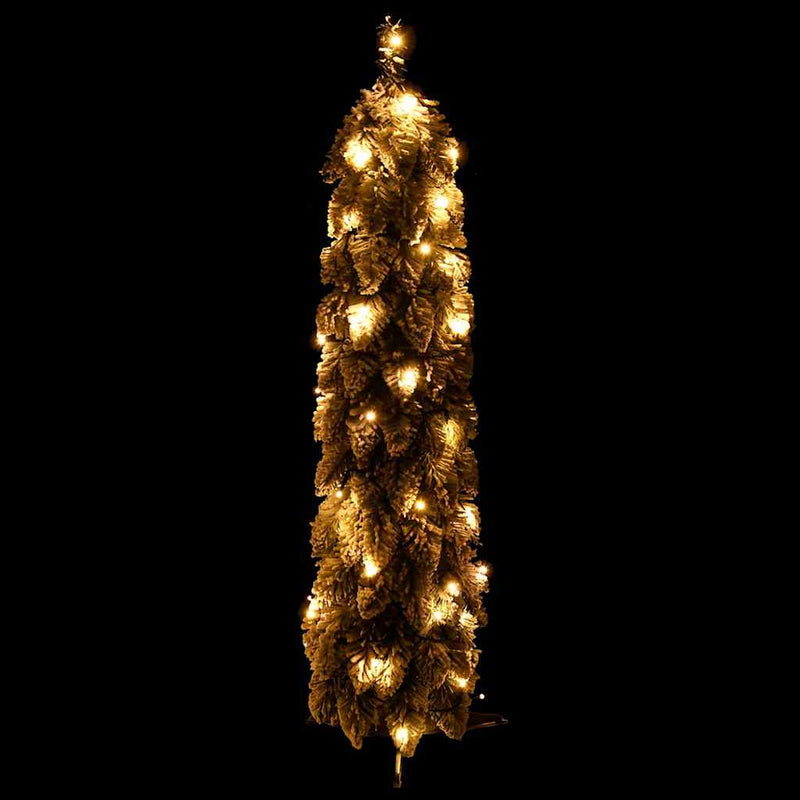 vidaXL megvilágított műkarácsonyfa 45 LED-del és hóval 90 cm