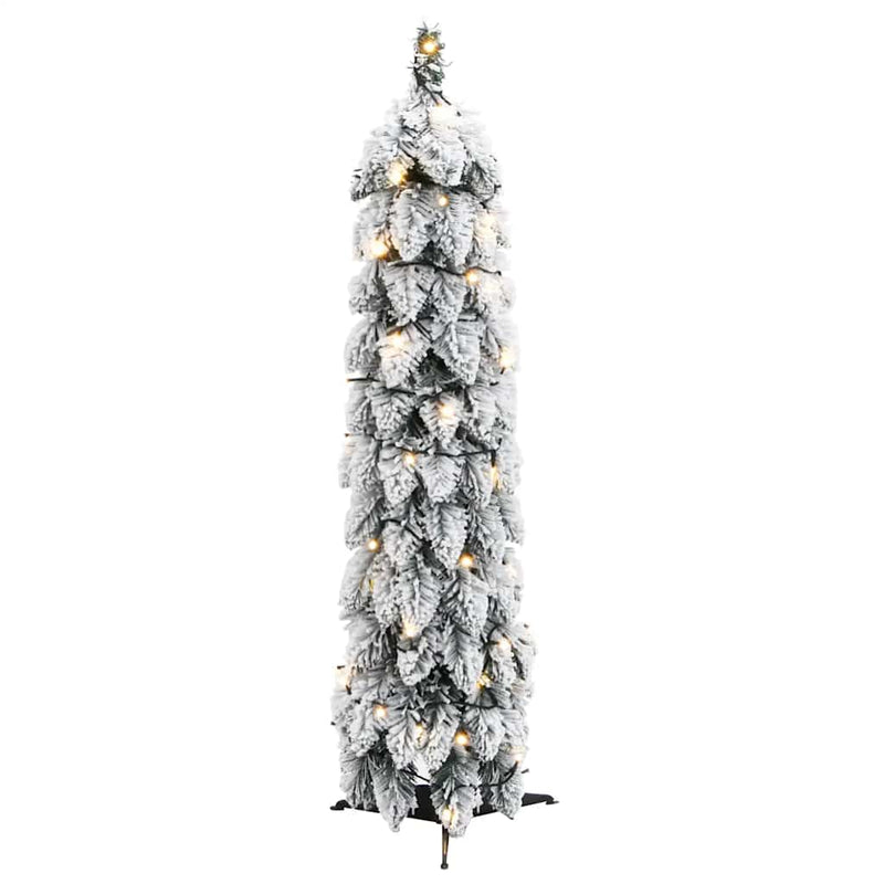 vidaXL megvilágított műkarácsonyfa 45 LED-del és hóval 90 cm