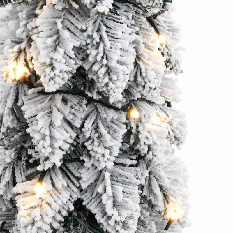 vidaXL megvilágított műkarácsonyfa 45 LED-del és hóval 90 cm