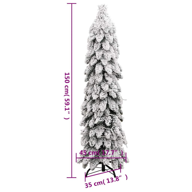 vidaXL megvilágított műkarácsonyfa 80 LED-del és hóval 150 cm