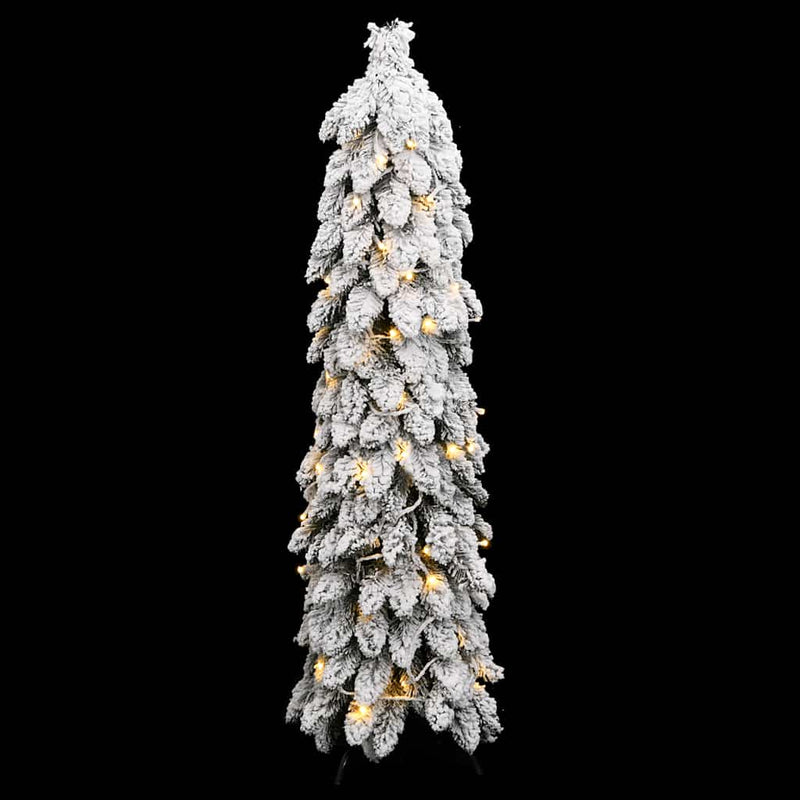vidaXL megvilágított műkarácsonyfa 80 LED-del és hóval 150 cm
