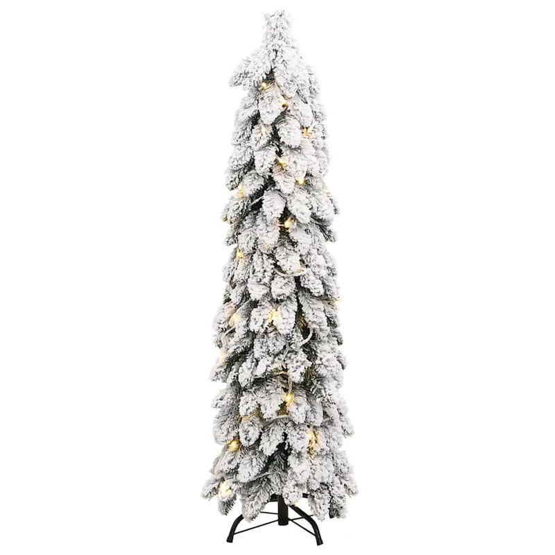 vidaXL megvilágított műkarácsonyfa 80 LED-del és hóval 150 cm