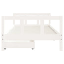 vidaXL fehér tömör fenyőfa gyerekágy keret fiókkal 90x190 cm