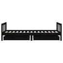 vidaXL fekete tömör fenyőfa gyerekágy keret fiókkal 90x190 cm