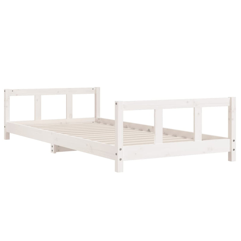 vidaXL fehér tömör fenyőfa gyerekágykeret 90 x 200 cm
