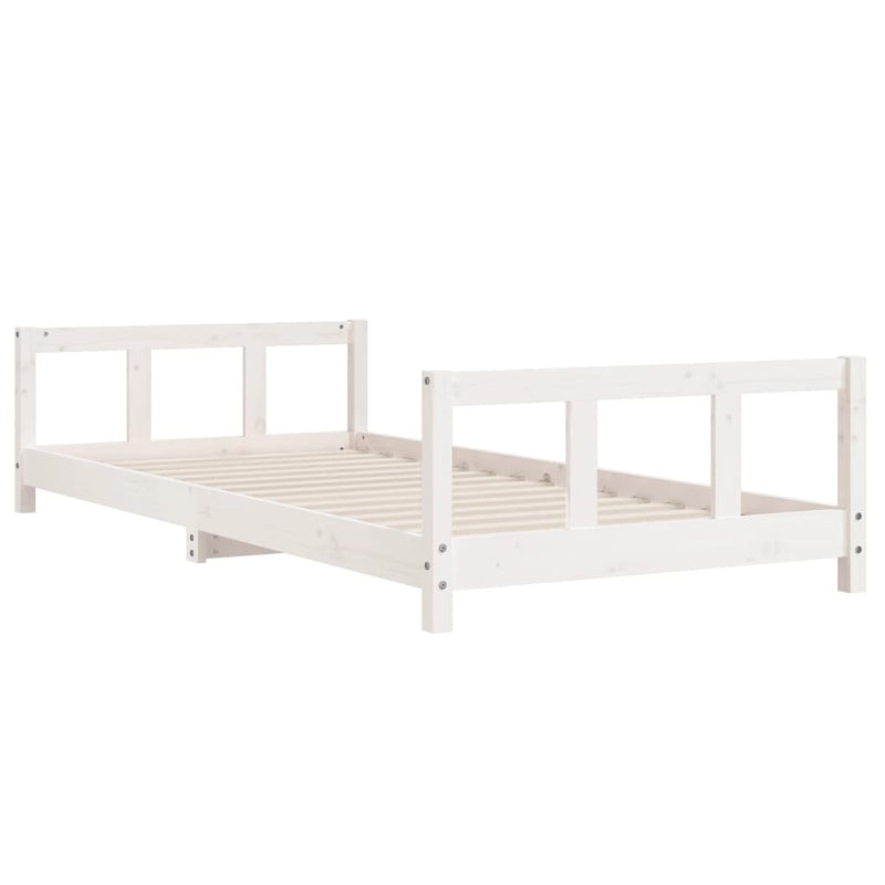 vidaXL fehér tömör fenyőfa gyerekágykeret 90 x 200 cm