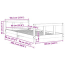 vidaXL fehér tömör fenyőfa gyerekágykeret 90 x 200 cm