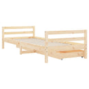 vidaXL tömör fenyőfa gyerekágykeret fiókokkal 90 x 200 cm