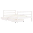 vidaXL fehér tömör fenyőfa fiókos gyerekágykeret 80 x 160 cm