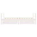 vidaXL fehér tömör fenyőfa fiókos gyerekágykeret 80 x 160 cm