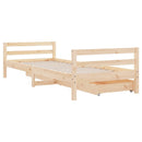 vidaXL tömör fenyőfa gyerekágy keret fiókkal 90x190 cm