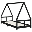vidaXL fekete tömör fenyőfa gyerekágykeret 80 x 200 cm