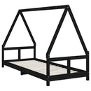 vidaXL fekete tömör fenyőfa gyerekágykeret 80 x 200 cm
