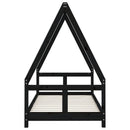 vidaXL fekete tömör fenyőfa gyerekágykeret 80 x 160 cm